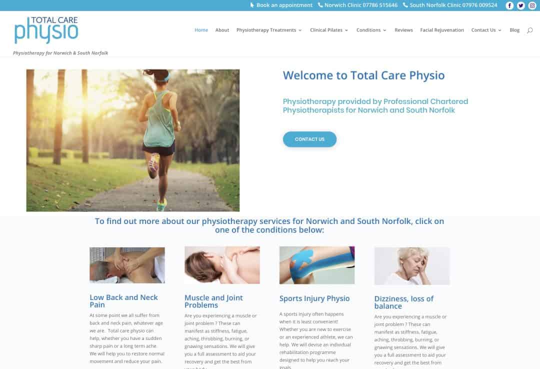 Total Care Physion Norfolk SEO project